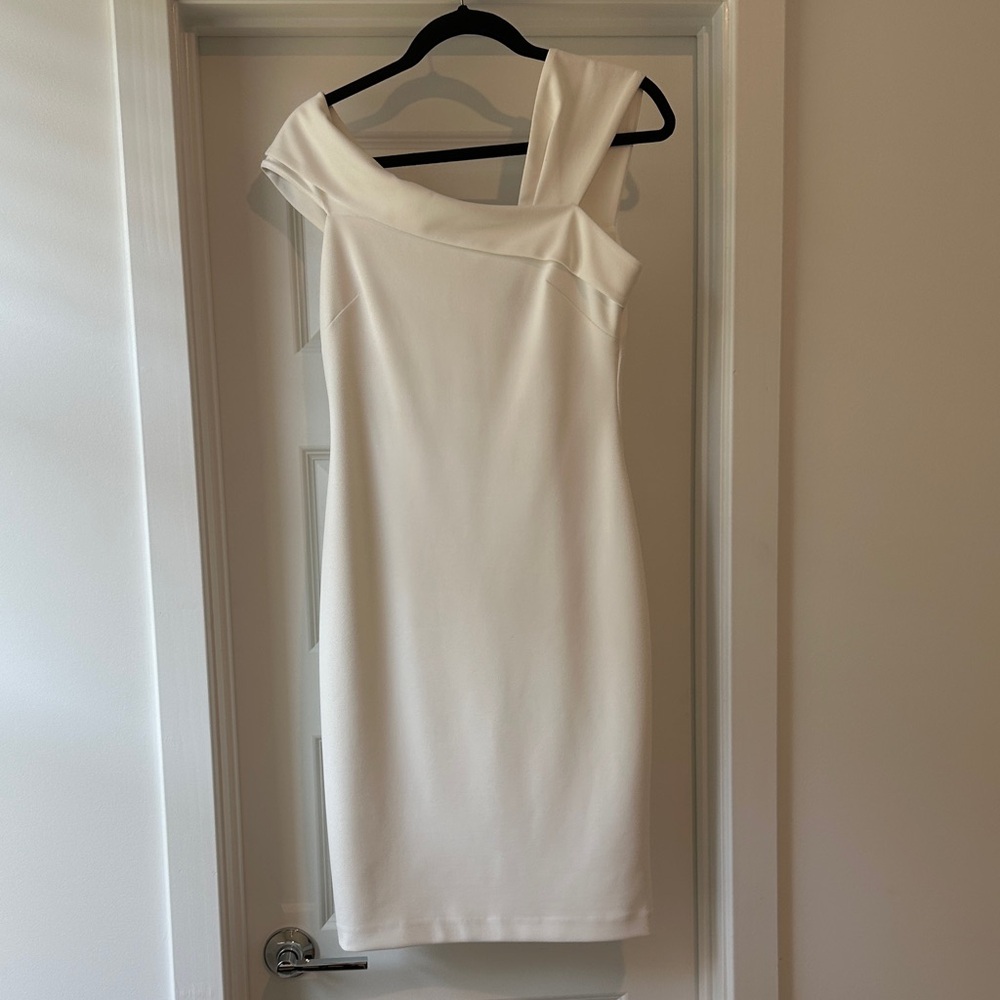 Vince Camuto One Shoulder Cream Dress